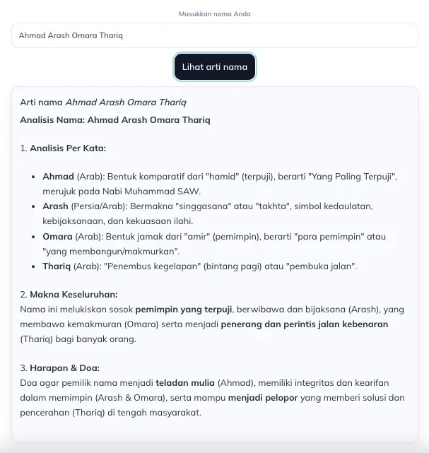 cek arti nama anak thariq halilintar